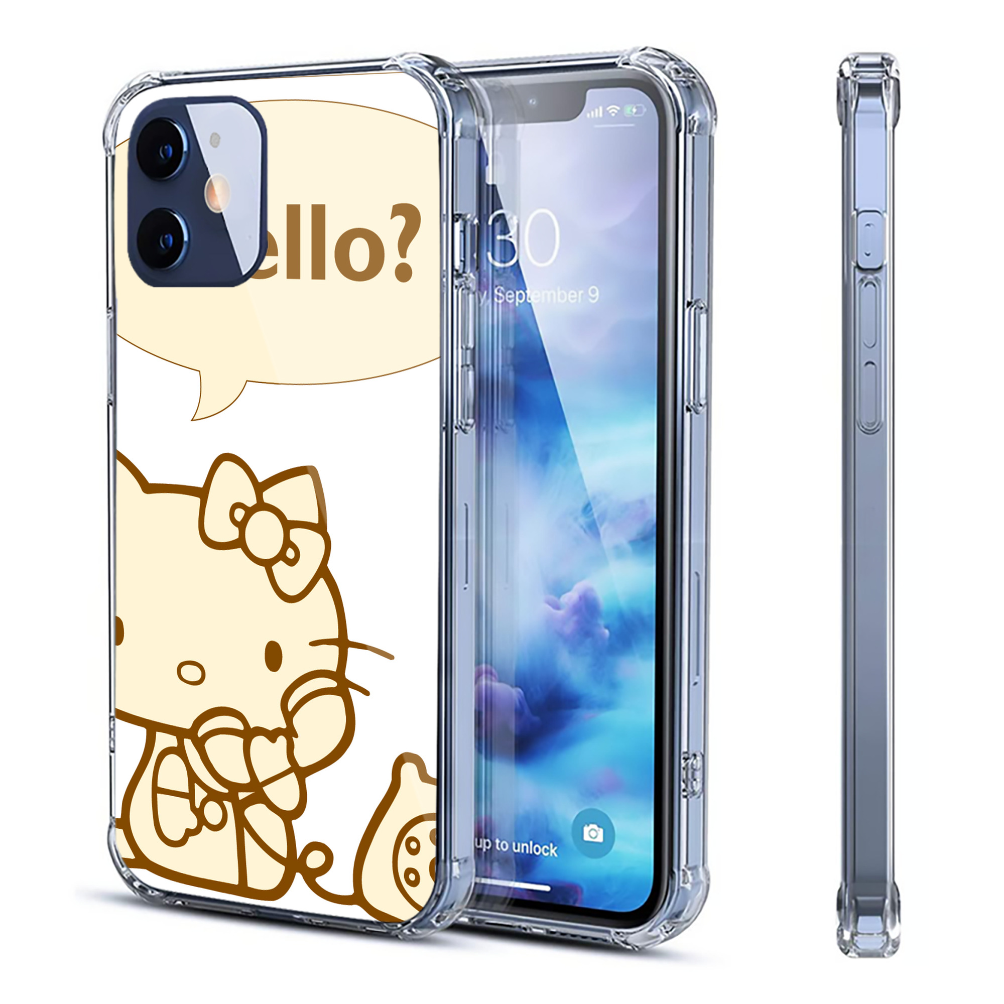 （画像用） Hello Kitty ハローキティ 【iPhone 12シリーズ対応】透明スマホケース（クリアソフトケース）